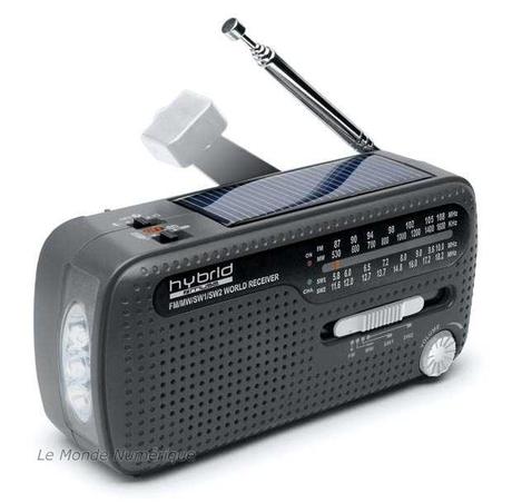 Muse MH-07 DS, radio FM portative avec batterie rechargeable par énergie solaire ou dynamo