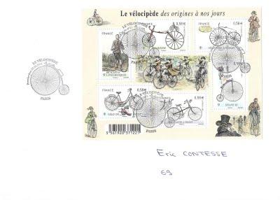 Vélocipèdes sur timbres de France