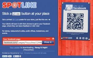 Spotlike : créez un poster avec le QR code de votre page Facebook