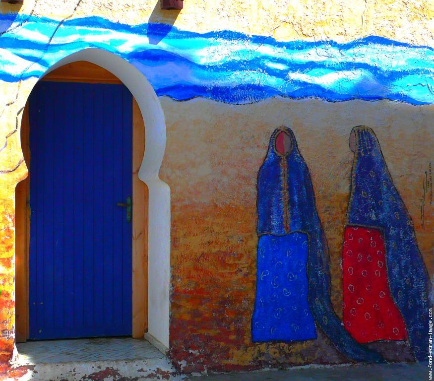 Maroc morocco dessin sur le mur asilah