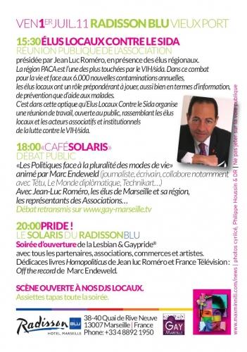 1 juillet Romero Gay pride Marseille programme.JPG