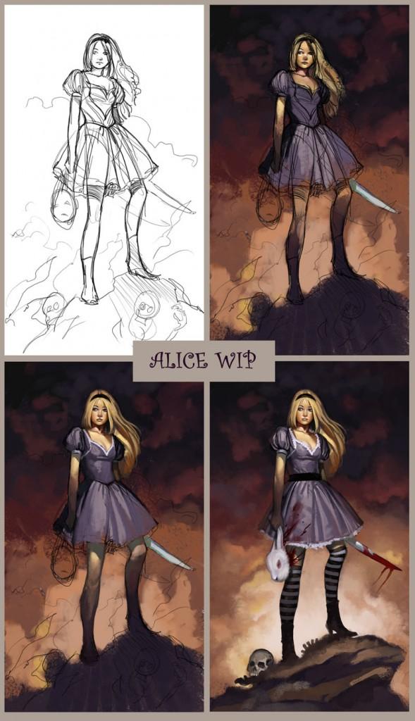 Alice en mode guerrière par Aly Fell