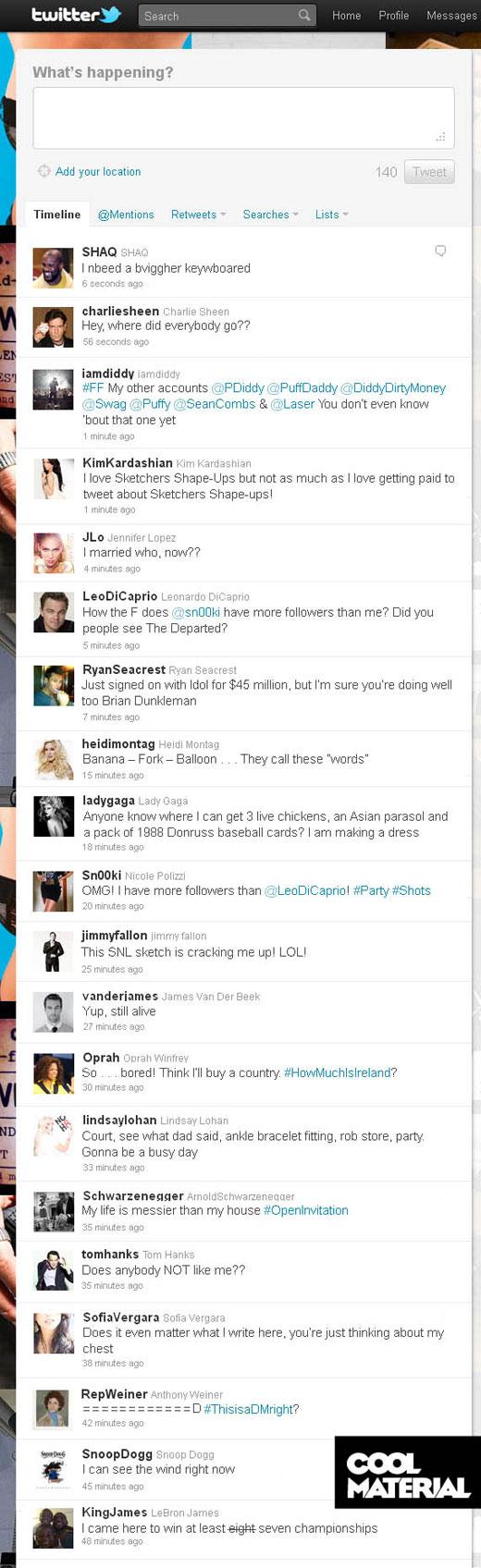 celebrites twitter Si les célébrités étaient honnêtes sur Twitter...