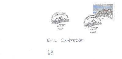 Train, Varengeville et OCDE sur timbres de France