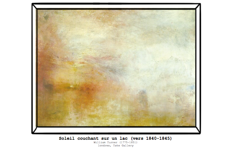 L'oeil pop My museum le Louvre Soleil couchant sur un lac William Turner