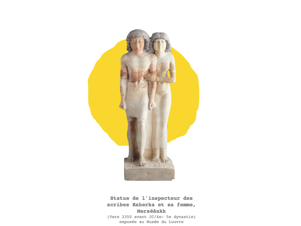 L'oeil pop My museum le Louvre Statue du scribe Raherka et sa femme 