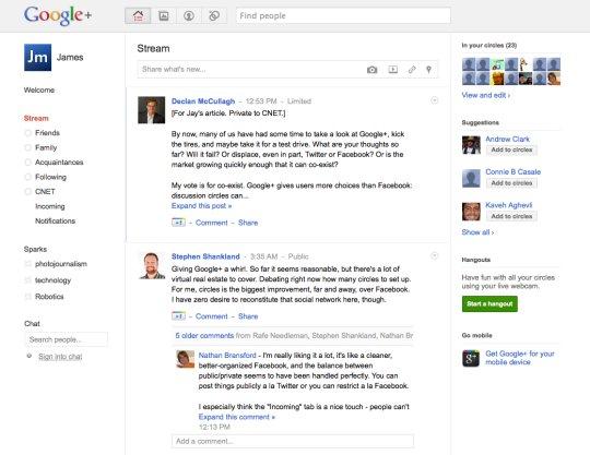 Google+ : présentation en images du nouveau service de Google