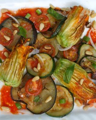SALADE TIÈDE DE FLEURS DE COURGETTES