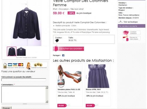 bottes isabel marant,ballerines repetto,pulls comptoir des cotonniers,gilet sandro,chemisier maje,bikinis paul&joe,videdressing,blog vide dressing,vide dressing de missfashion