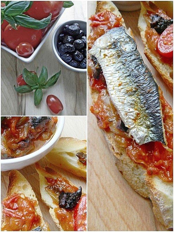 Tartines aux Sardines Fraîches & Chutney de Tomates aux Olives
