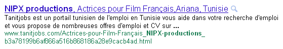 Recherche NIPX Productions sur Google