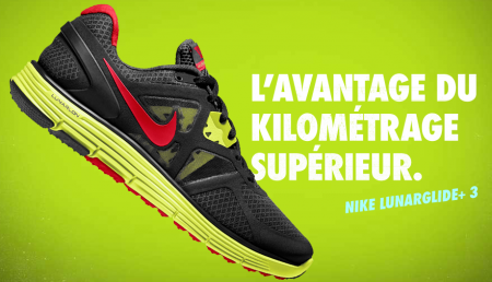 Publicité Nike LunarGlide+ 3
