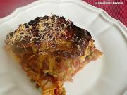 Lasagnes aux petits pois, haché de veau et sauce italienne