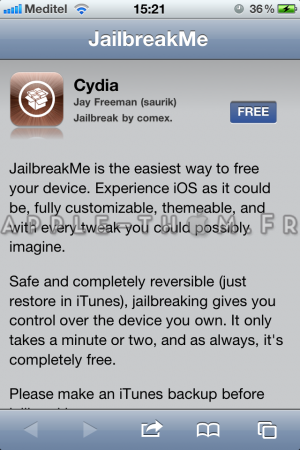 Tuto : Jailbreak d’iOS 4.3.3 avec JailbreakMe 3.0