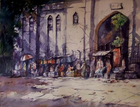 Sadek Ahmed aquarelliste au Bangladesh