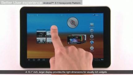 Une vidéo avec une démo officielle de la tablette Samsung Galaxy Tab 10.1 avec Android 3.1 et TouchWiz