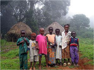 Children in the village of Doucky.