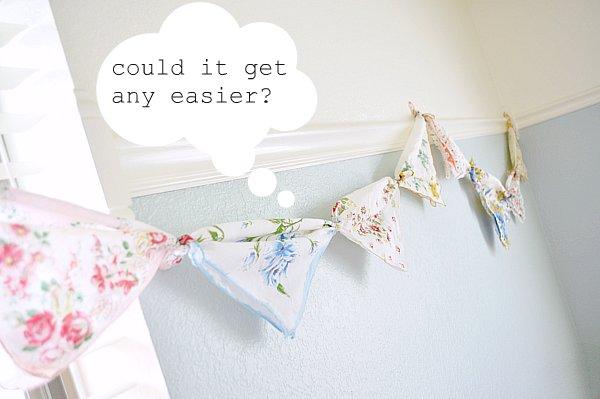 No Sew Vintage Handkerchief Bunting