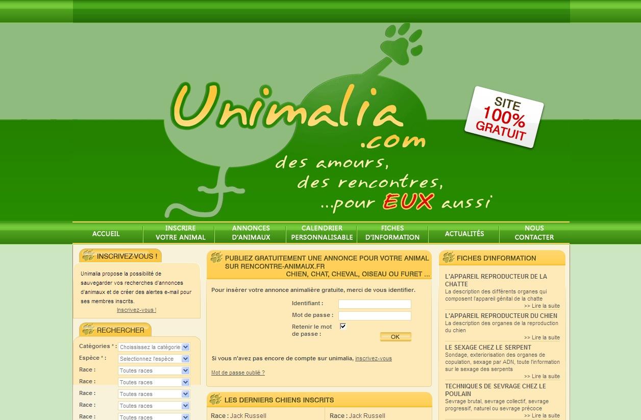 Le site de rencontre pour animaux UNIMALIA fait peau neuve!