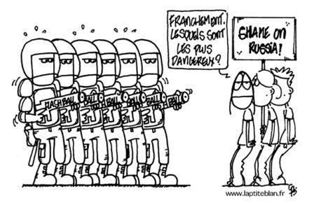 Manif de CRS devant l'ambassade de Russie !