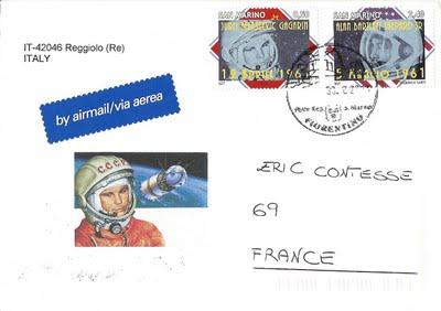 Gagarine et Shepard sur timbres de Saint-Marin
