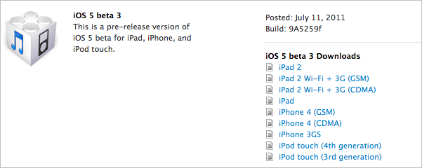 iOS 5: La bêta 3 est disponible!