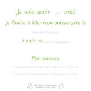 invitation anniversaire verso