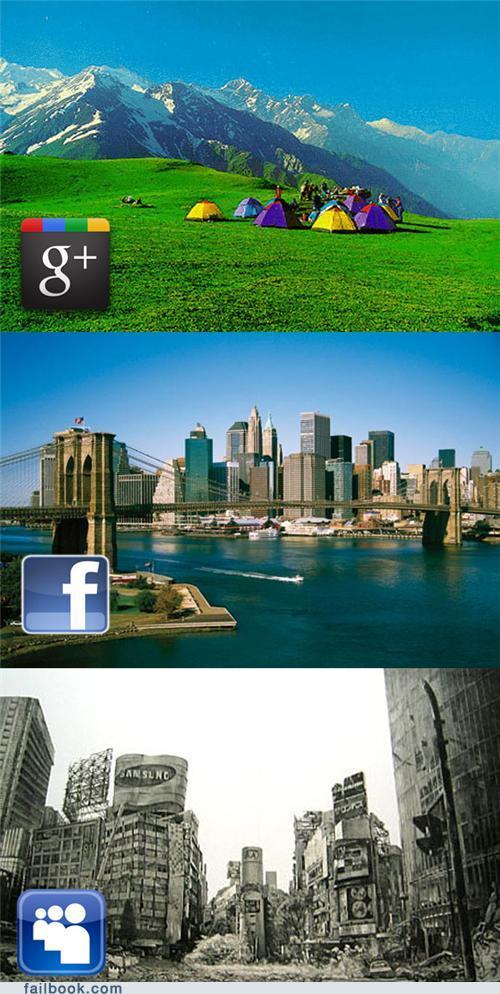 funny facebook fails the current social landscape Si les réseaux sociaux étaient des paysages...