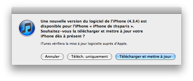 iOS 4.3.4 disponible pour iPhone, iPod et iPad