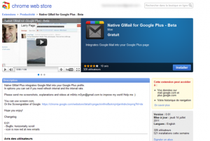 Notification Gmail dans Google+