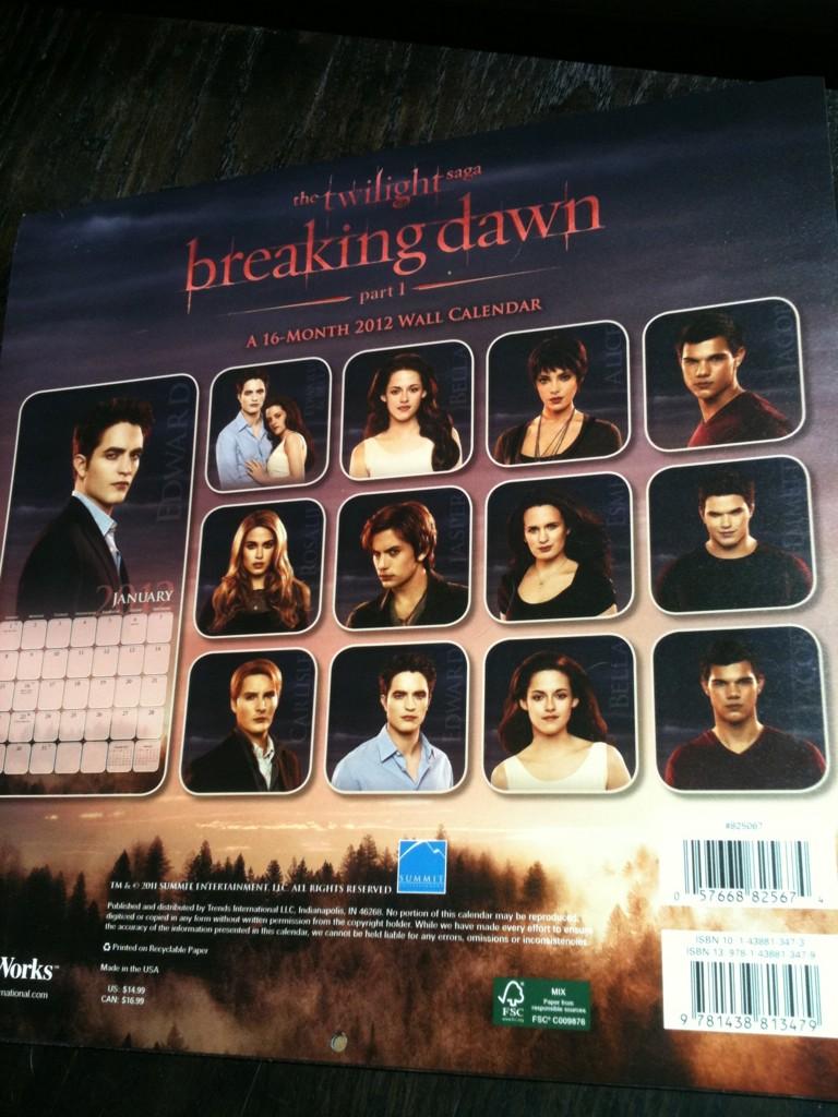 Découvrez les photoshoots du calendrier 2012 de Breaking Dawn en grand