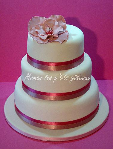 wedding cake fleur rose