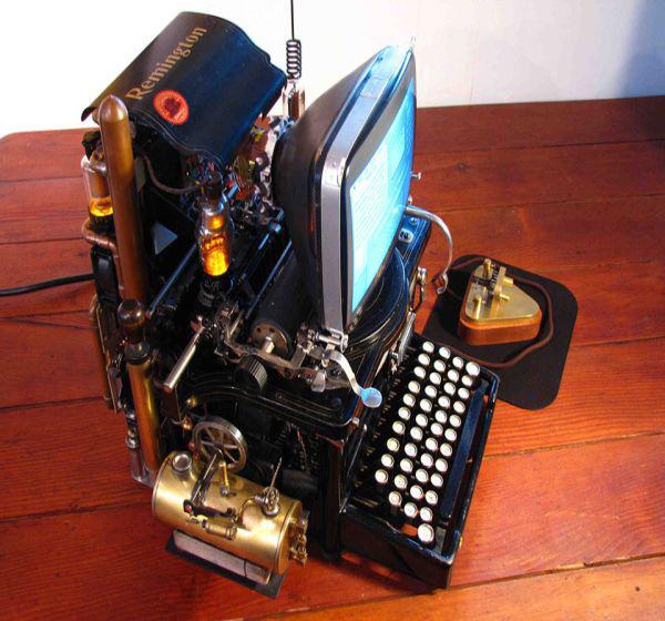 wozniaks conundrum steampunk mac mod by steve la riccia Un Mac Steampunk à partir dune machine à écrire