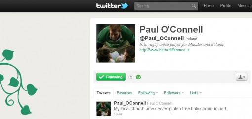 le compte Twitter de Paul O'Connel
