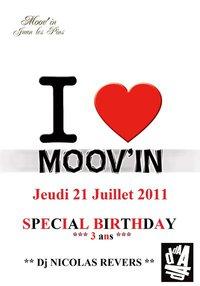 Jeudi 21 Juillet : MOOV'IN - SPECIAL BIRTHDAY - 3 ans @ DadADa