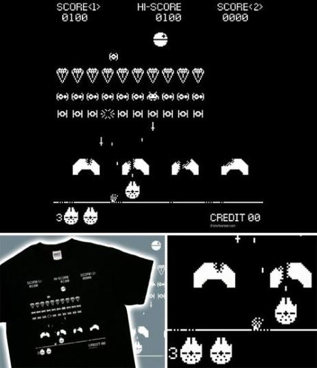 Space Invaders Strike Back Tee 465x540 Space Falcon Millenium Invaders