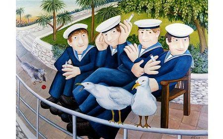 Beryl Cook Sailors-and-Seagulls