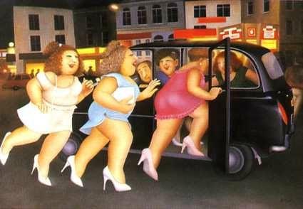 Beryl Cook Girls in a Taxi