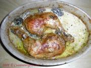 Cuisses de poulet accompagnées de morilles et de sauce crème