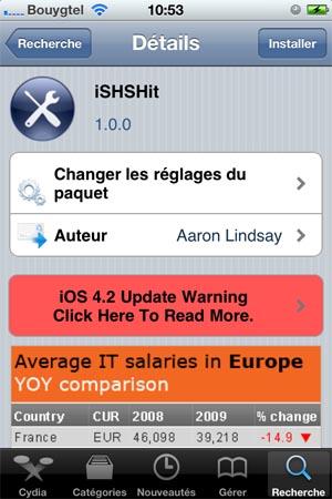 [MAJ]iSHSHit, l'alternative à TinyUmbrella pour sauvegarder le SHSH de votre iPhone iOS 4.3.4...