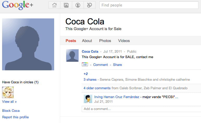 Contrôle d’identité chez Google+