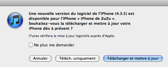 Apple libère iOS 4.3.5