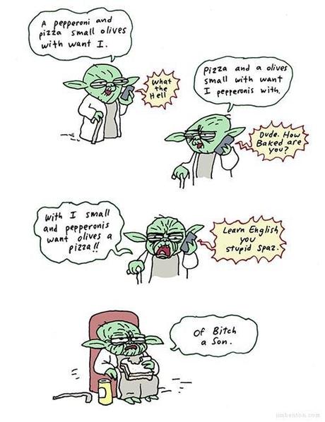 yoda pizza Difficile il est de commander des pizzas