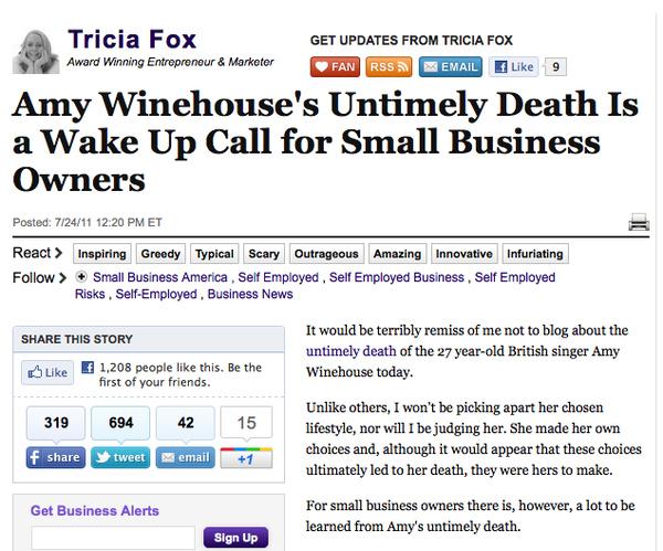 Good as... Réactions internet sur la mort d'Amy Winehouse