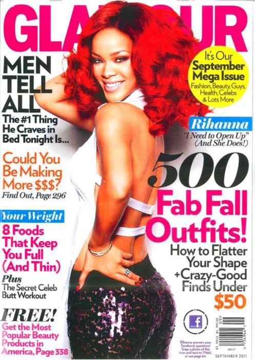 Rihanna en couv' du magazine Glamour au mois de septembre