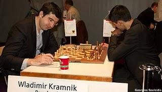 Echecs à Dortmund : Vladimir Kramnik (2785) 1-0 Anish Giri (2690) © Photo Georgios Souleidis