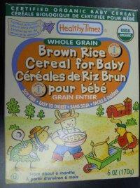 céréales de riz brun pour bébé de marque Healthy Times