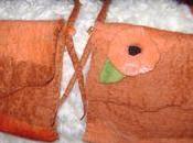 Deux sacs feutre orangé