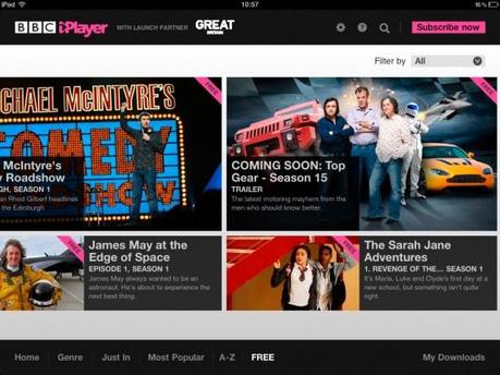 Les émissions et séries de la BBC désormais accessibles depuis l’application iPad BBC Player