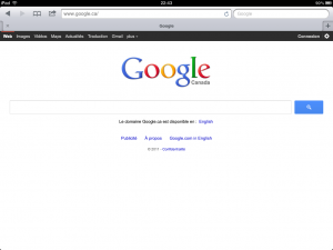Nouvelle interface Google sur iPad